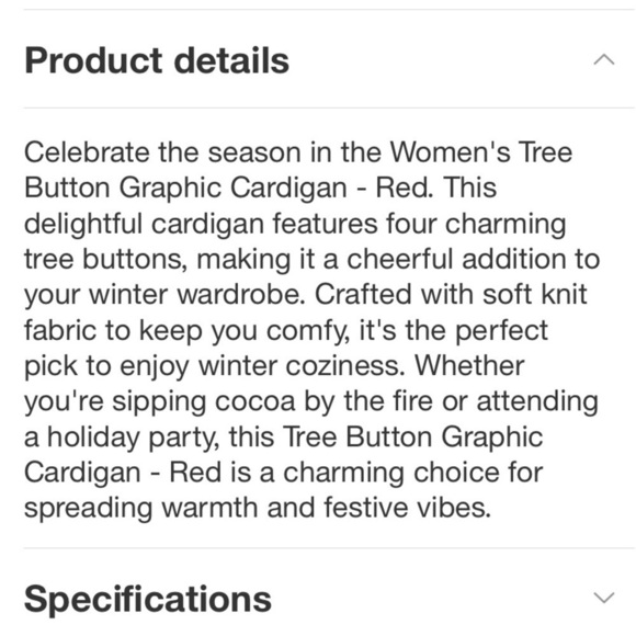 Women's Tree Button Graphic Cardigan -
Red new - Picture 6 of 9